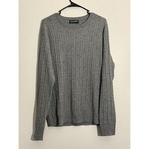 Kallspin Mens Cable Knit Wool cashmere Sweater Preppy Corpcore work Classic